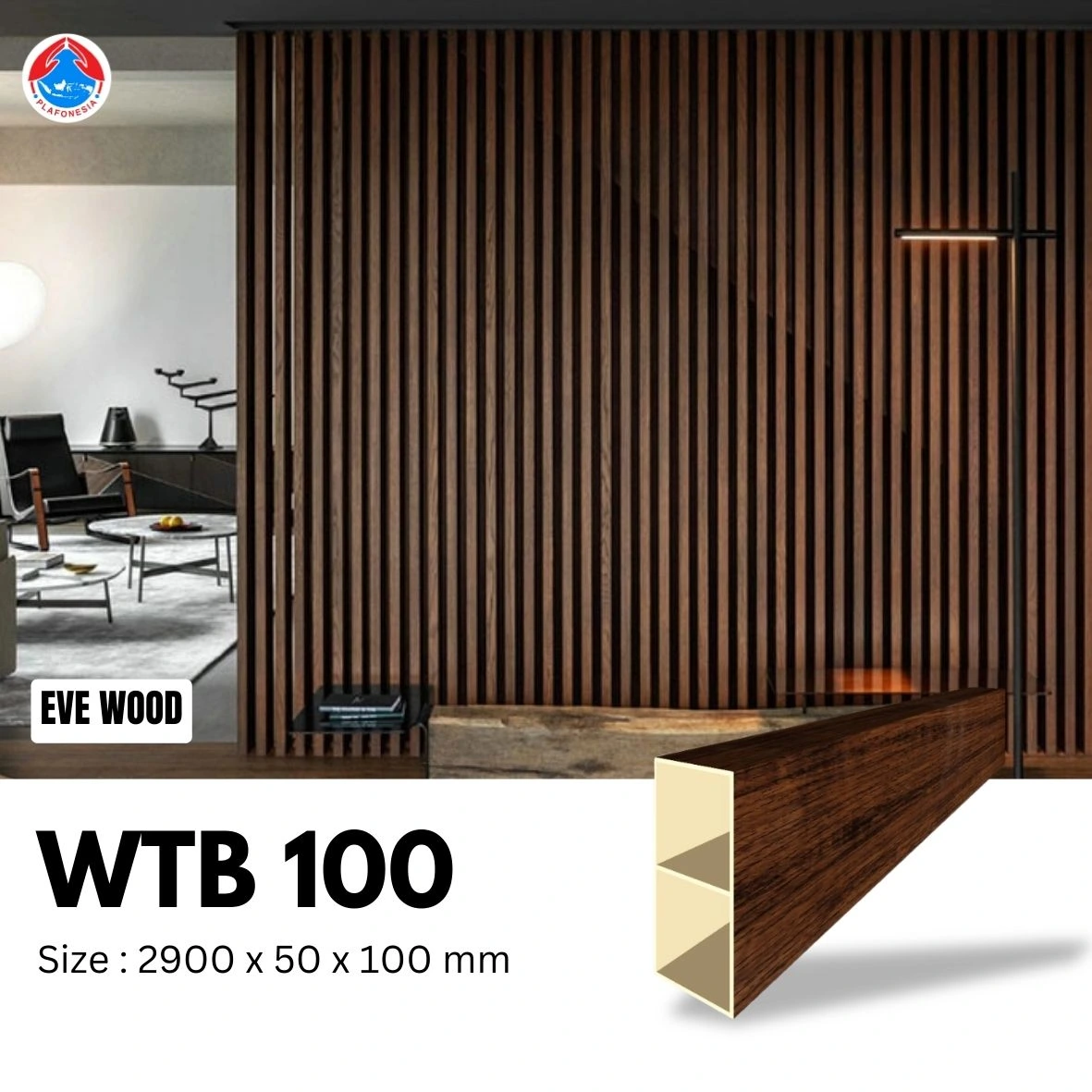 Wallpanel WPC Hollow Plafonesia WTB100 Eve Wod