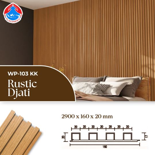 wpc wall panel wp103kk rustic djati